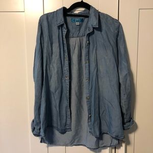 Chambray button front shirt